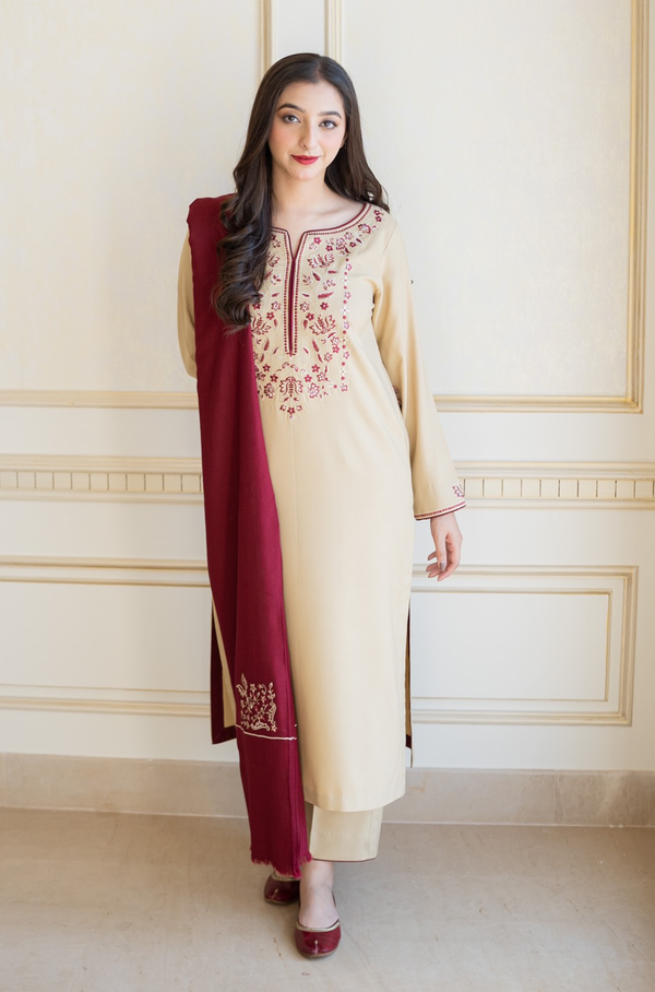AISLING - 3PC DHANAK EMBROIDERED BIC-3131