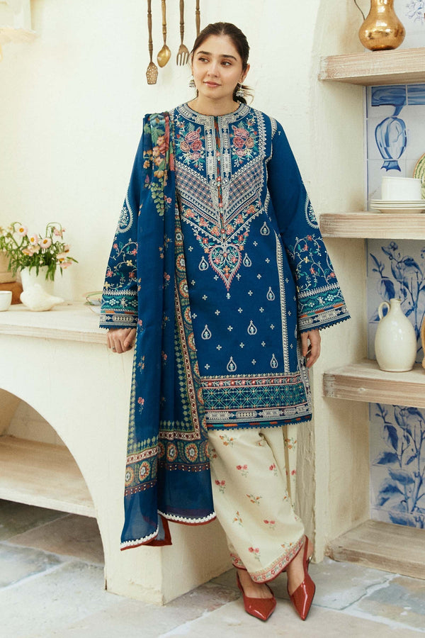 ZARASHAHJAHAN- 3PC DHANAK EMBROIDERED BIC-4072